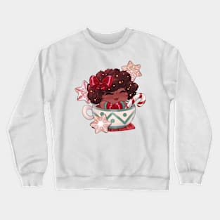 Cute Christmas chibi girl in a mug Crewneck Sweatshirt